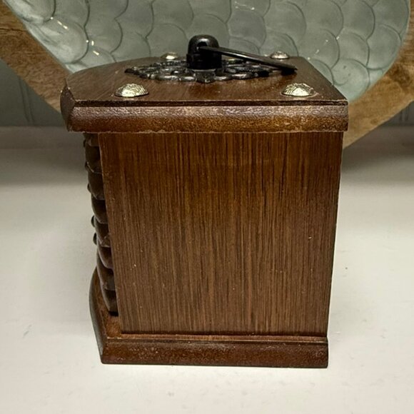 VINTAGE Wooden Mini Chest of Drawers Coaster Set Wood/Cork - Picture 2 of 12